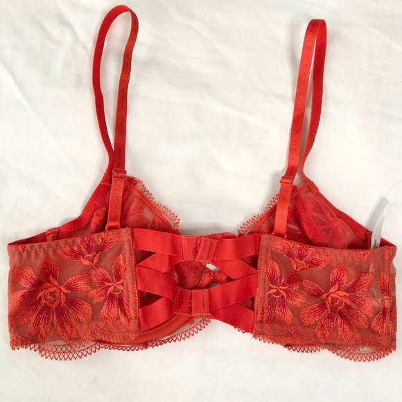 NWT Free People Daniella Red Floral Underwire Bra - Picture 9 of 14